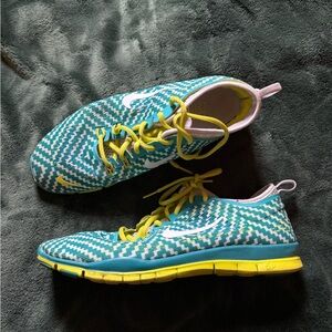 Nike Teal and Yellow Athletic Shoes